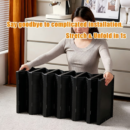 Black Shoe Storage Cabinet 5/6 Tier Foldable Modular with Flip-Top Lid & Clear See-Through Window, Stackable Shoe Organizer for Entryway Closet Bedroom