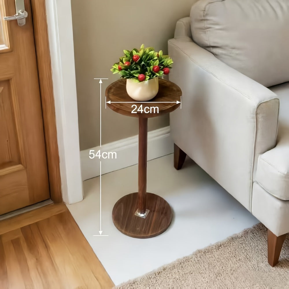 Small Side Table with Solid Wood Legs Modern Accent Table for Living Room Bedroom & Office - Plant Stand Coffee Table End Table for Small Spaces | Walnut Black Round Table Options