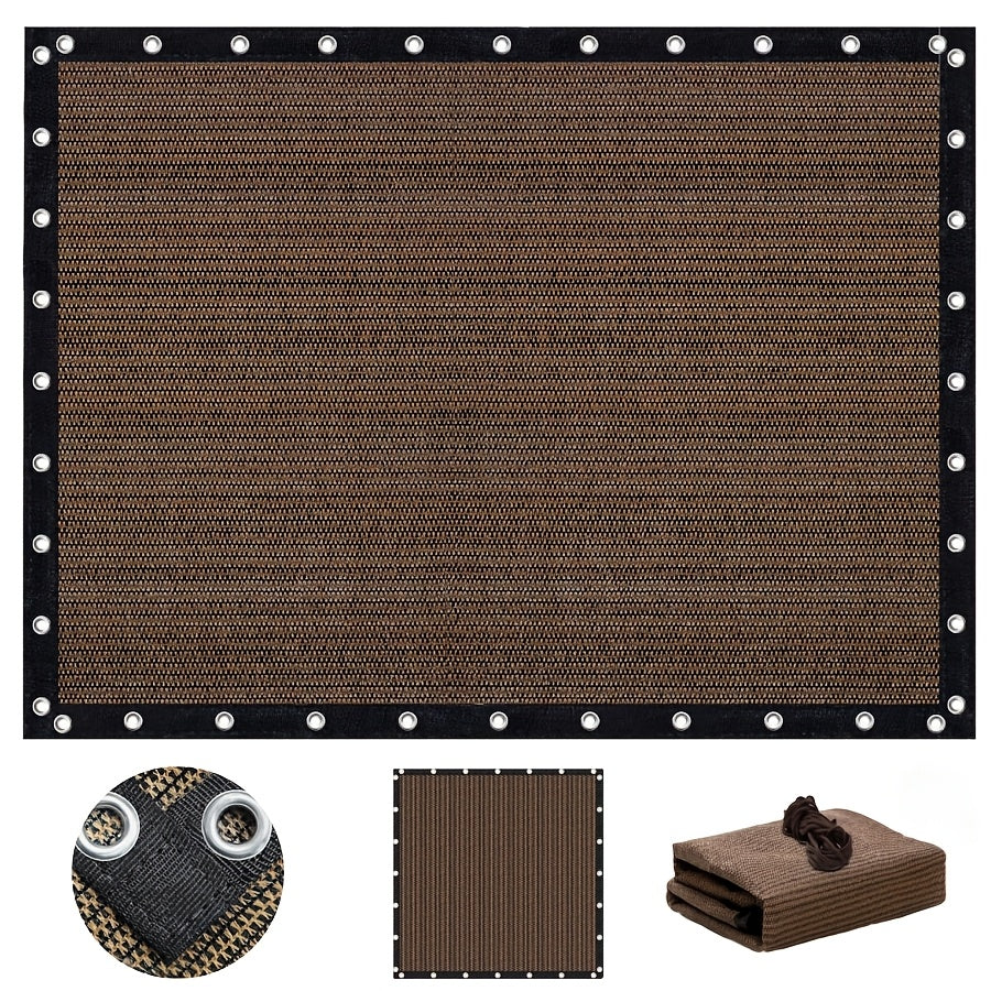 6/8/10/12ft Shade Fabric, Sun Shade Cloth, 90% Shade Net, Shade Screen, Shade Cover, Privacy Screen with Grommets for Patio Garden Pergola Cover Canopy(Brown)