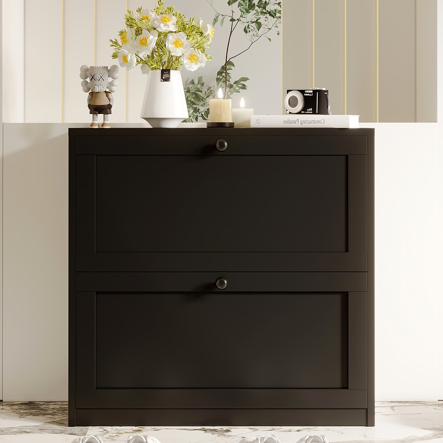 Shoe Organizer with 2/3/4 Flip Drawer, Shoe Rack for Entry, Hallway, Living Room, Bedroom