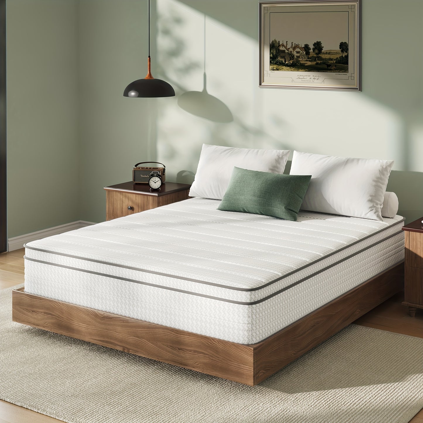 [Hybrid Foam Mattress] Novilla 6 Inch 8 Inch Hybrid Foam Mattress, SmartS Coil, Pillow Top Design And Motion Isolation