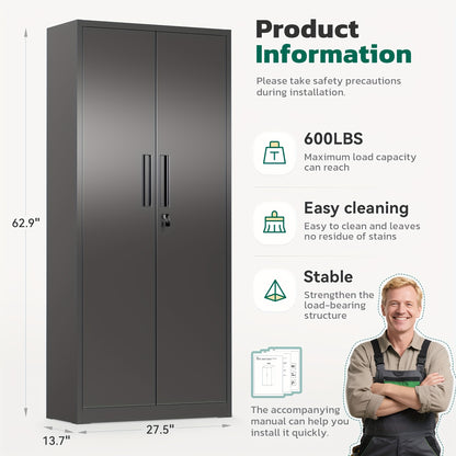 Lockable Metal Filing Cabinet, Metal Filing Cabinet, Used For Storing Documents And Office Supplies, Equipped With A Door And Shelves, Is A Modern Style Filing Cabinet, Convenient To Use And With A Small Footprint.