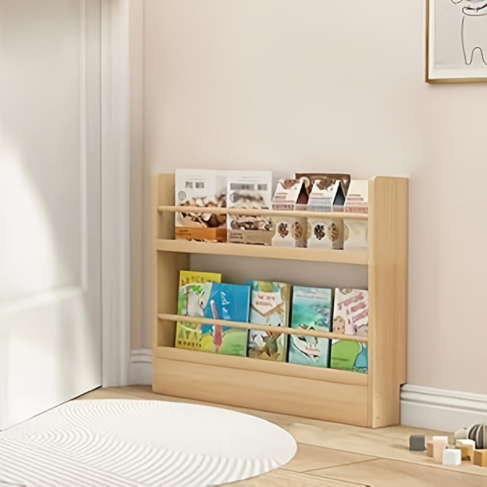 Ultra-Narrow Solid Wood Bookshelf – Wall Mounted & Over-the-Door Bookcase, Zero Formaldehyde, Multi-Layer Space-Saving Shelf, 2 3 4 5 6 Tier, Home Office & Living Room
