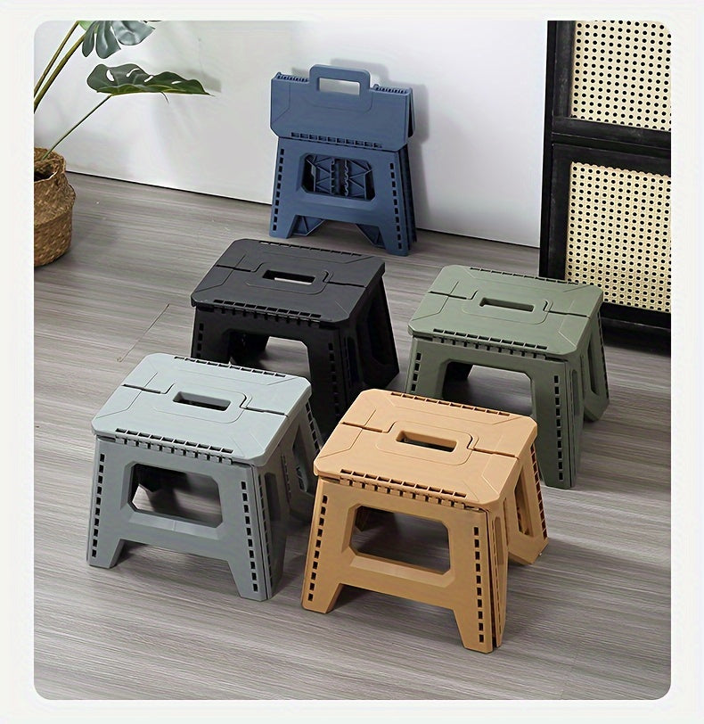 330 Pound Heavy-duty Thick Portable Folding Stool - Multi Color 1 Square Plastic Folding Stool, Suitable for Indoor, Party, Picnic, Fishing | Durable PP