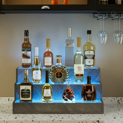 Cubehom Illuminated Liquor Shelves, 24-Inch Bar Bottle Display Unit