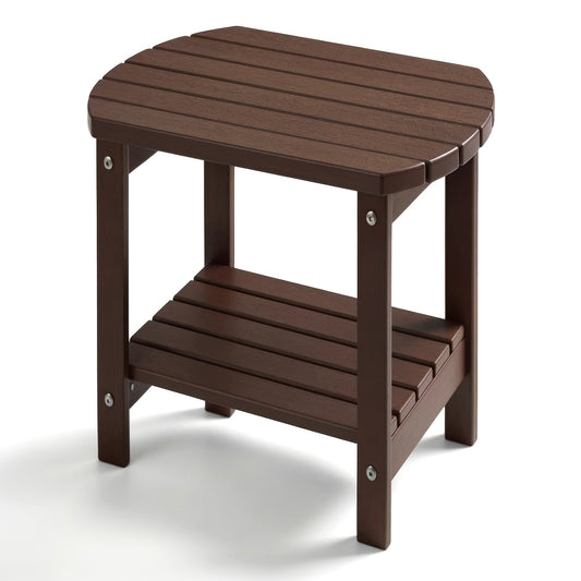 Adirondack Side Table 16.5" Outdoor Side Table HDPE Plastic Double Adirondack End Table  Table for Patio