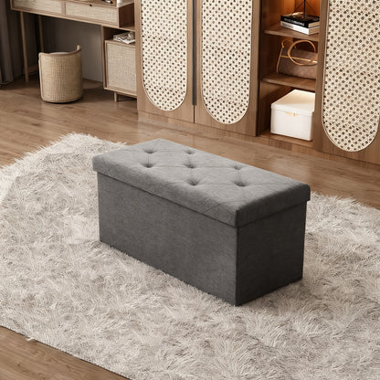 Storage Ottoman Bench, FoldingOttoman Stool, Ottoman With Storage, StorageChest, End Of Bed Bench, Padded Seat, StorageBench With Seating For Bedroom, Living Room, Mother'S Day Thoughtful Gift