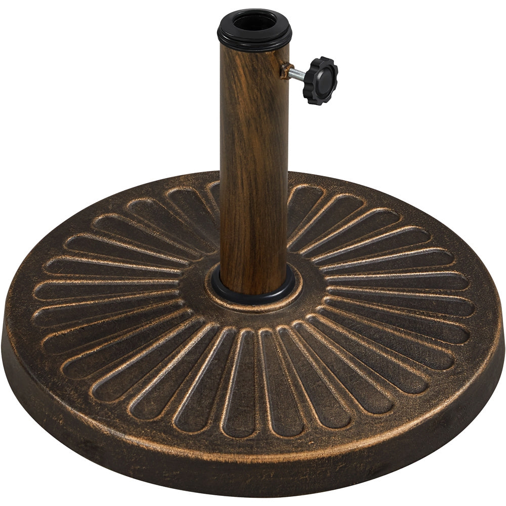 Costoffs Heavy Duty Umbrella Base Stand, 22/26.5/30 lbs, Outdoor Patio Market Umbrella Base Stand, Round All-Weather Resin Umbrella Stand for Patio, Garden & Commercial Use, Bronze/Black