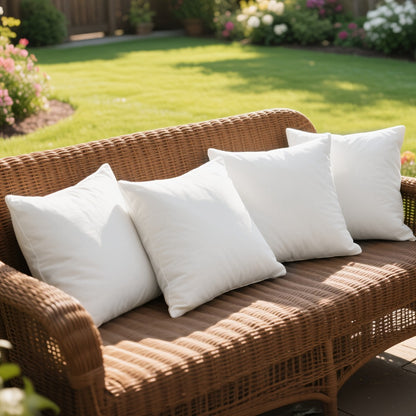 Throw Pillow Inserts 4 Pack 18x18 20x20 12x20 Inch Square Lumbar Decorative Couch Pillows Upgraded Waterproof Soft Touch for Sofa Bed Living Room Patio Garden White