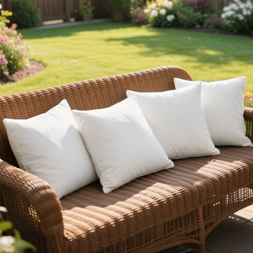 Throw Pillow Inserts 4 Pack 18x18 20x20 12x20 Inch Square Lumbar Decorative Couch Pillows Upgraded Waterproof Soft Touch for Sofa Bed Living Room Patio Garden White