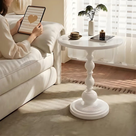 Round Side Table, Metal End Table, Anti-Rust And Waterproof Small Coffee Table For Living Room Bedroom Balcony, Black, White, Pink