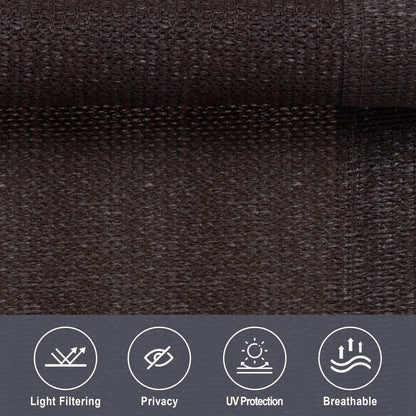 8ft X 8ft Premium Outdoor Roller Shade - Heavy Duty Cordless Patio Blind with Splicing Panels for Porch, Deck & Pergola | UV-Resistant & Water-Repellent Polyester Fabric | All-Weather Protection | Grey/ Brown