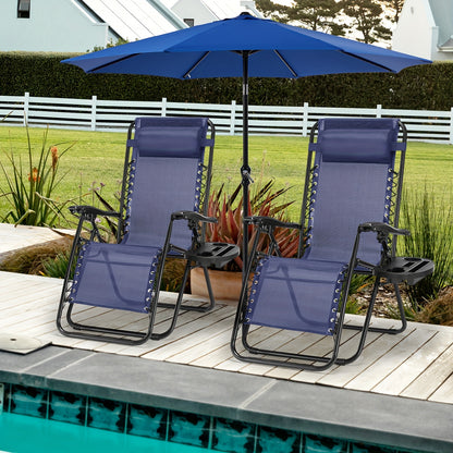 [Outdoor Camping Chair] 1/2Pack Zero Gravity Lounge Chairs For Outdoor Patio And Poolside With Pillows And Cup Holders - Foldable, Space-Saving, Easy To Carry, Outdoor Camping Chair, Suitable For Beach, Grass, Wild Camping