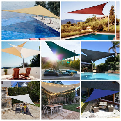Triangle Shade Sail 98% UV Block 8 Colors 4 Sizes Solid Polyester Reinforced Corners – Outdoor Sun Shade Canopy for Patio Garden Backyard Pool Deck Balcony