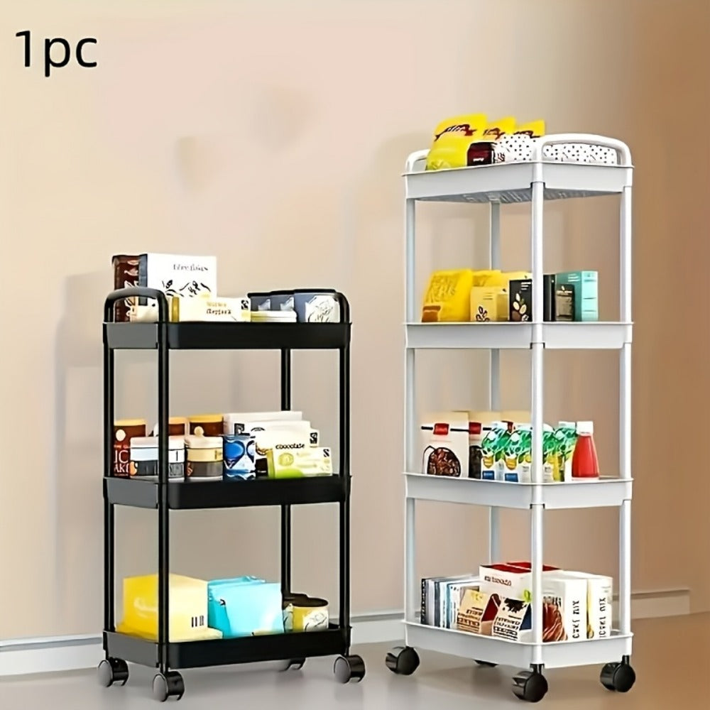 Bathroom Trolley Rack Multi-Layer Rolling Storage Cart, Movable Floor-Standing Organizer for Bathroom, Kitchen & Toilet, Modern Space-Saving Home Organization with Practical Design