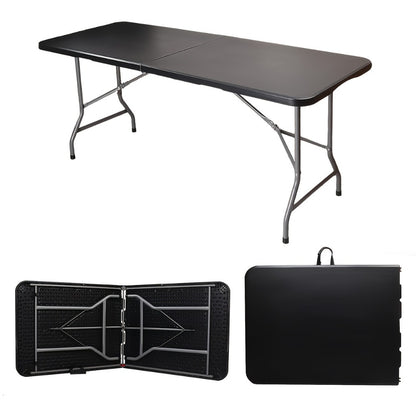 6-Foot Heavy-Duty Folding Table with Adjustable Height and Carry Handle for Dining Room detail image - detail view 7