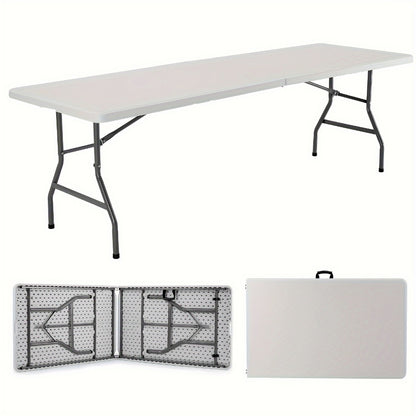 Folding Table, 2.5/4/6 FT Portable Heavy Duty Plastic Fold-in-Half Utility Table shown in the main product view