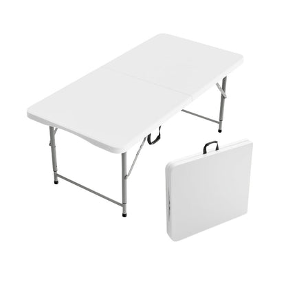 6-Foot Heavy-Duty Folding Table with Carry Handle for Work, Display, and Everyday Use detail image - detail view 14