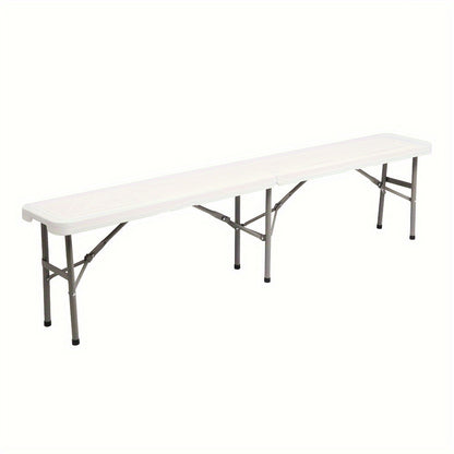 6-Foot Plastic Folding Bench with Multiple Color Options for Patio detail image