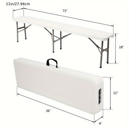 6-Foot Plastic Folding Bench with Multiple Color Options for Patio detail image - detail view 3