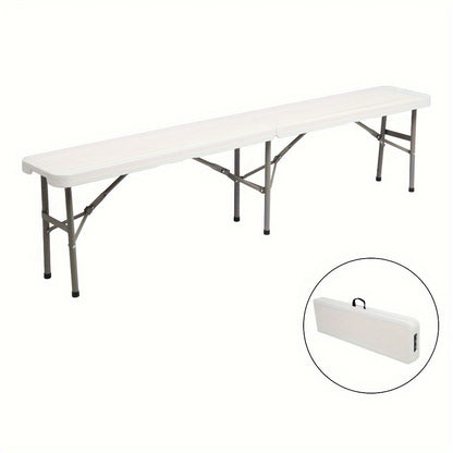6-Foot Plastic Folding Bench with Multiple Color Options for Patio detail image - detail view 6