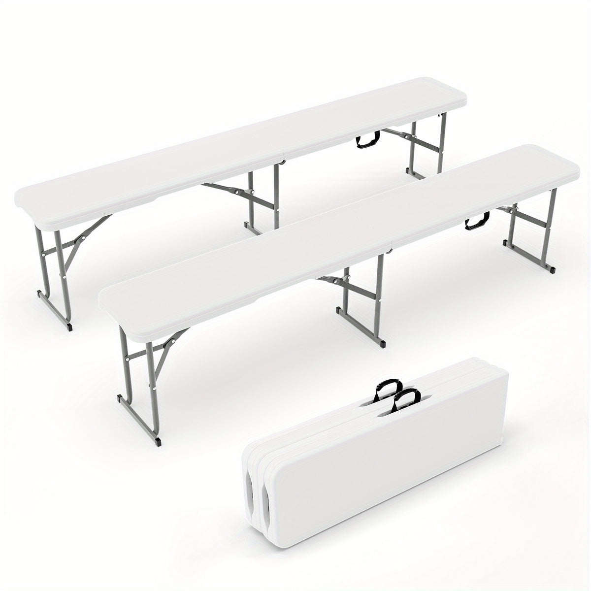 Folding Bench shown in the White, 2 Pack option