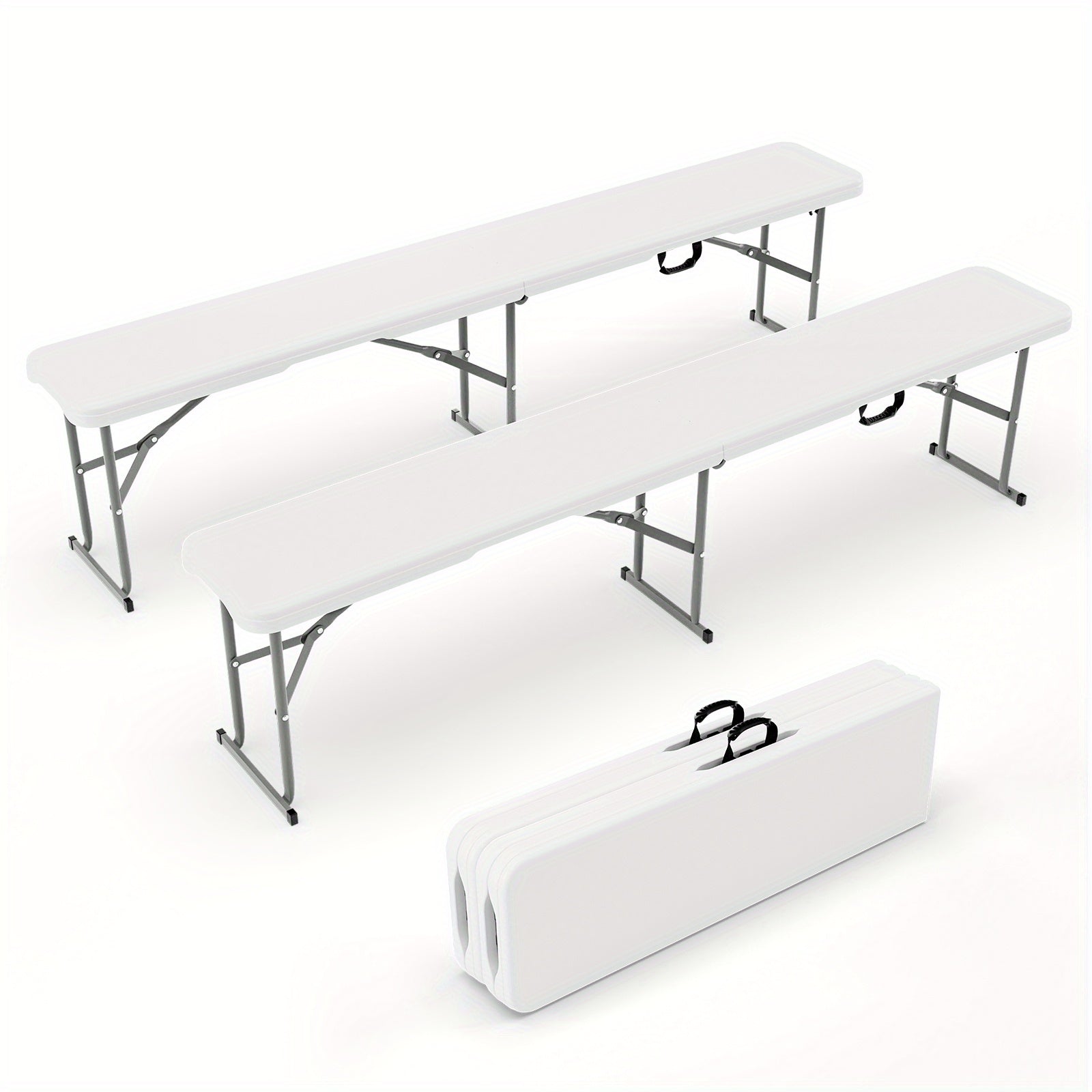 Folding Bench shown in the White, 2 Pack option