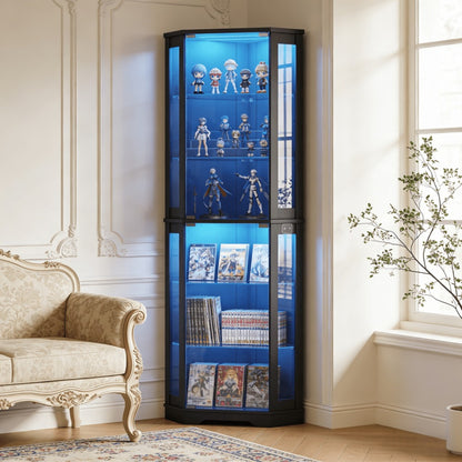 6-Tier Display Cabinet with LED Lighting for Organized Everyday Storage detail image - detail view 6