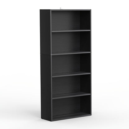 Bookshelf shown in the 1 Black, 5-shelf option