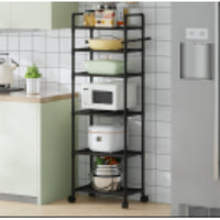 6-layer shelf with handrail