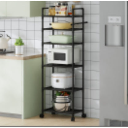 6-Tier Metal Rolling Carts And Utility Storage with Adjustable Height and Rolling Wheels detail image - detail view 3