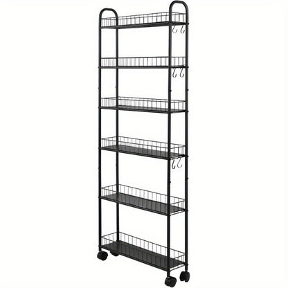 Storage Cart shown in the Black, 6" option