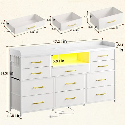 60-Inch TV Stand with LED Lighting, Entertainment Center for Living Room detail image - detail view 4