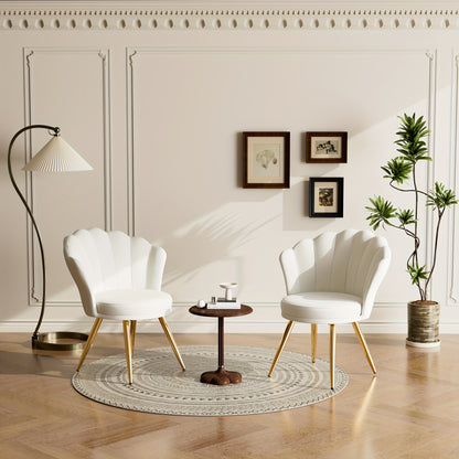 1 Velvet Dining Chair - Woven Upholstery, Golden Metal Legs, Modern Style, Suitable for Living Room, Dining Room, Kitchen, Comfortable Seating Solution