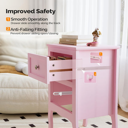 Nightstand with Drawers Small Bedside Table for Small Spaces Bedroom Storage Side Table Modern Compact Design Easy Assembly