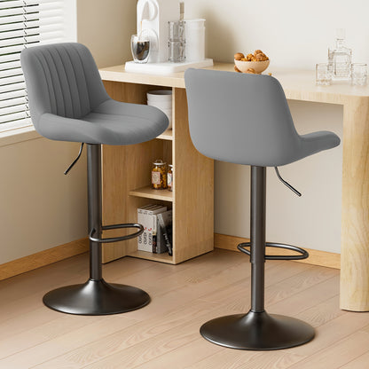 1/2/3/4 Packs Counter Height Bar Stools, Adjustable Swivel Upholstered Counter Height Barstools with Back And Footrest, Stool Chair for Kitchen Counter Island