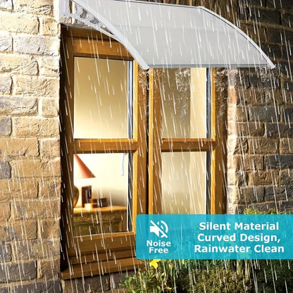 40*32in Awning, Plastic Bracket, Sun Panel, Front And Rear Aluminum Strips, Sun Protection, Rain And Snow Protection, Soundproof Material, Curved Design, Easy to Filter Water, Thick Material, Easy to Install, Suitable for All Kinds Of Walls;