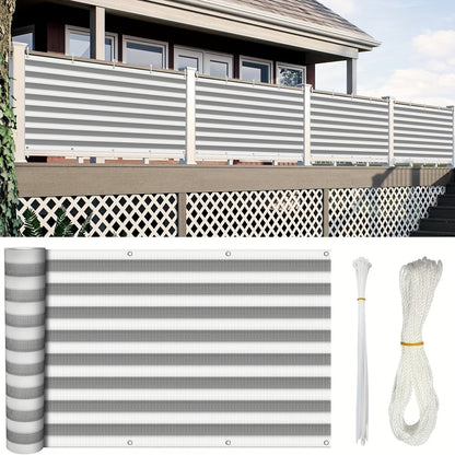 3*16ft, Balcony Privacy Screen Fence Cover Net, Fencing Mesh Shade Net, Windproof Sun Shade, Outdoor Protection Fencing Net, Balcony Mesh Net for Patio, Fence, Backyard, Porch(Black Brown Green Gray Sand White Blue)