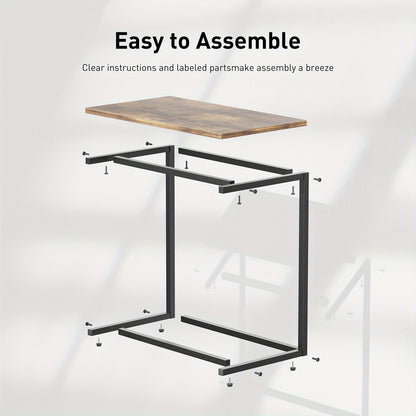 C-Shaped Sofa Side Table, End Table 60 Lbs Weight Capacity, Sturdy Metal Frame, Office Side Table, Suitable for Living Rooms, Bedrooms, Sofas, And Offices.