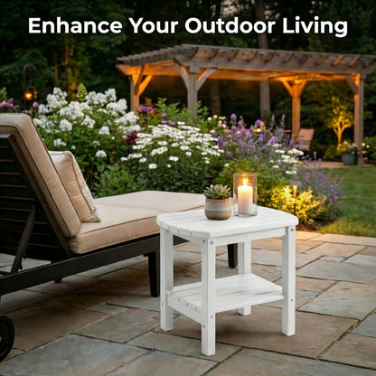 Adirondack Oval Side Table HDPE Weather Resistant Portable Detachable Base Outdoor End Table for Patio Backyard Pool Beach 5 Colors