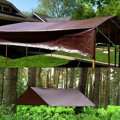 Heavy Duty 16 Mil Brown Poly Tarp Waterproof UV Resistant Ripstop Tarpaulin with Grommets & Reinforced Edges – 1000D PVC Coating, 14 Sizes, Free US Shipping