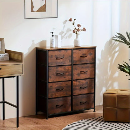 Hallway Storage Cabinet with Fabric Drawers - Metal Frame Dresser Organizer 2 4 or 8 Drawer Options for Home Bedroom Office Apartment Living Room
