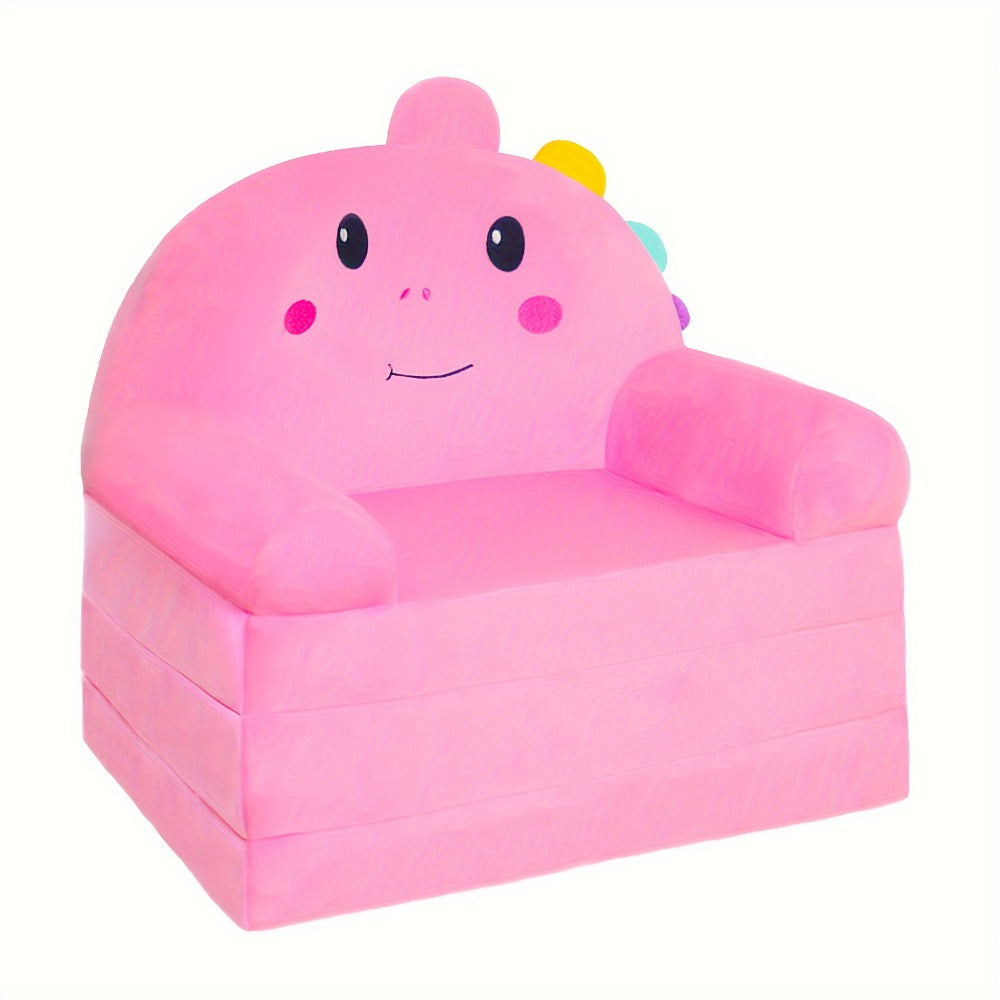 Foldable Couch, a Velvet 2-In-1 Convertible Sofa for Toddlers, Cozy Chair for Reading And Napping, Suitable for Both Boys And Girls