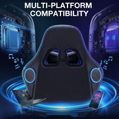 LED Gaming Chair with Wireless Speakers And Massage, Big And Tall Video Game Chair for 397Lbs with Footrest, Reclining High Back Computer Desk Chair