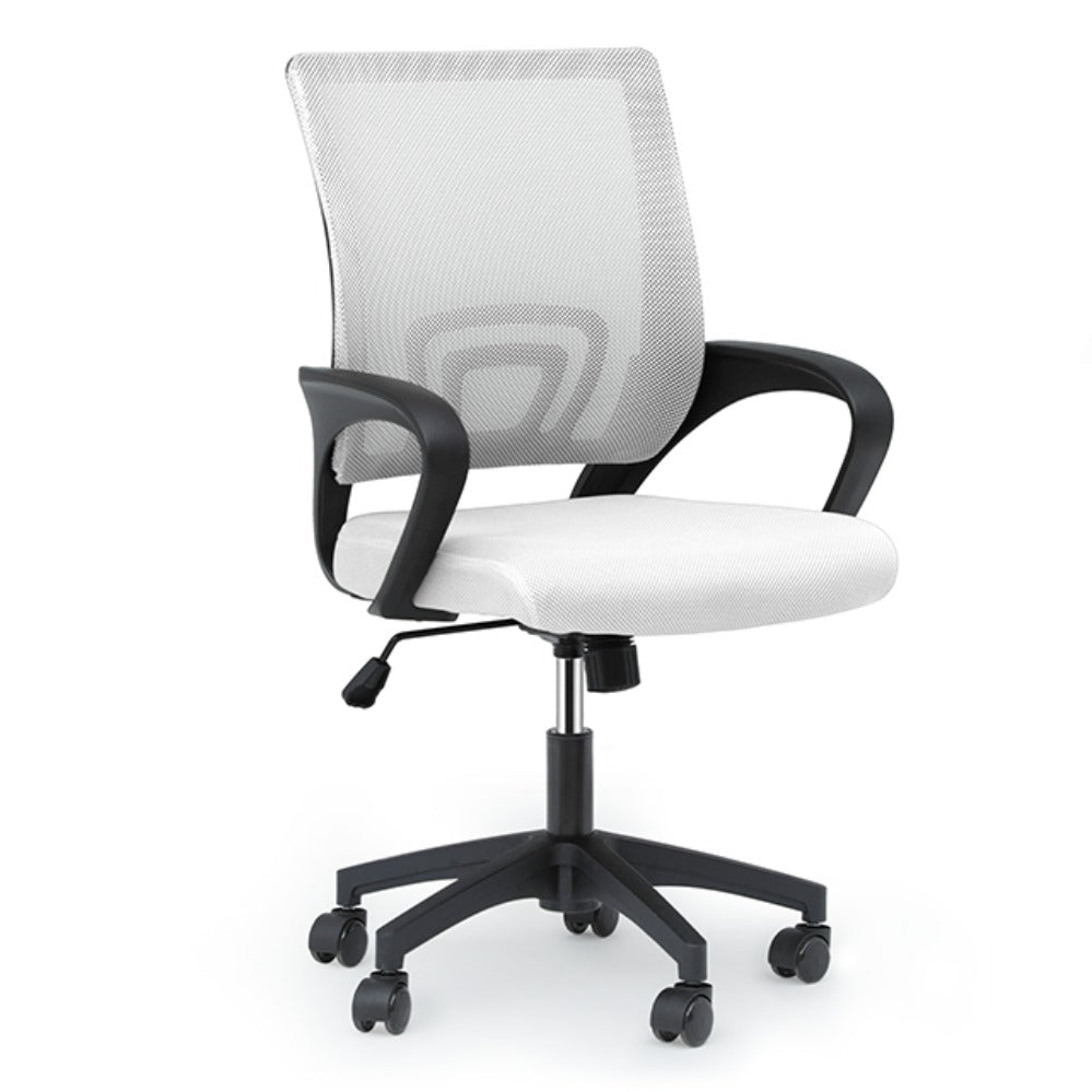 Ergonomic Office Chair | Mid-Back Swivel Desk Chair | Breathable Backrest And Lumbar Support | Adjustable Height | Sponge Seat | Rolling Wheels | Dark Blue | for Adults And Women 19.5"D X 22"W X 39"H