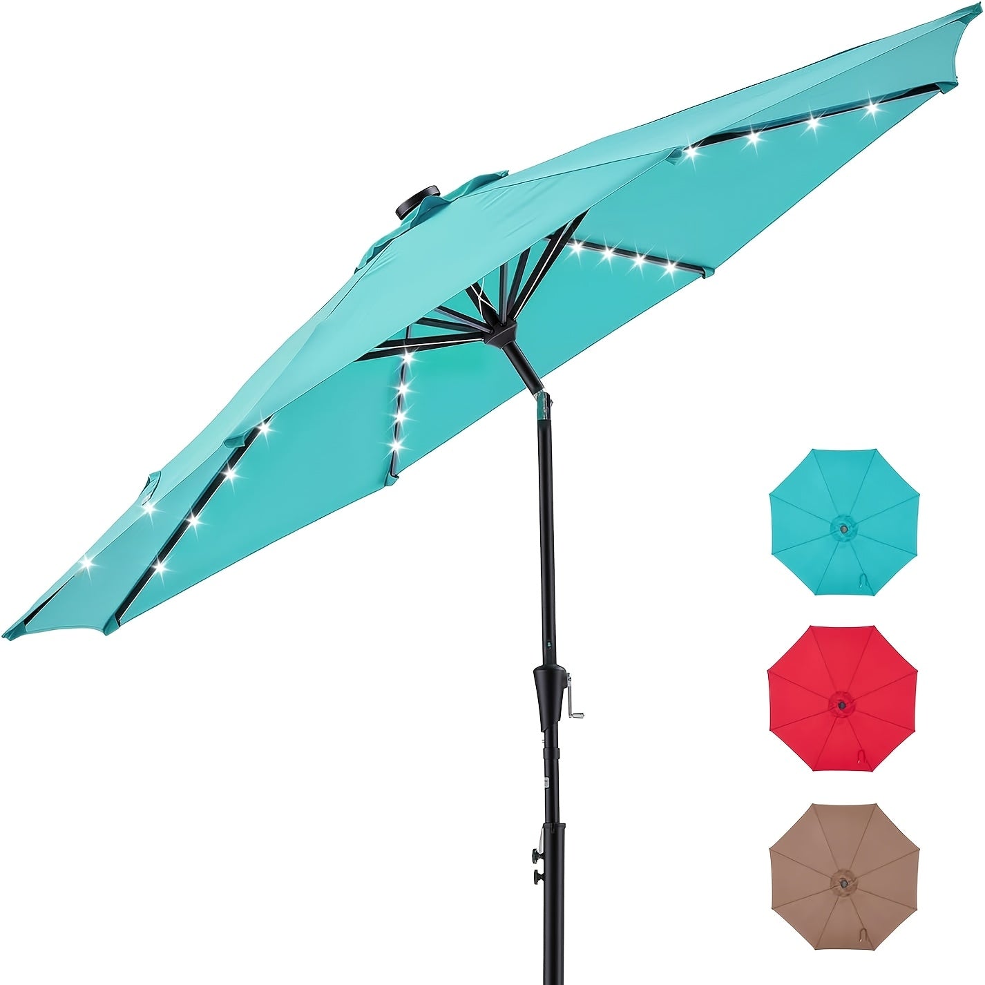 7.5/9/10/15 FT Outdoor Patio Umbrellas Market Umbrella with Push Button Tilt/Crank, 8 Durable Ribs, Fade Resistant And Waterproof for Garden, Lawn, Deck, Backyard, And Pool