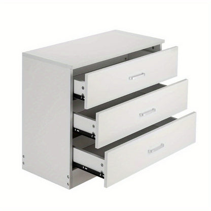 Storage Dresser with Drawers Organizer Closet Chest Modern White 3 Drawer Dresser for Bedroom, Living Room