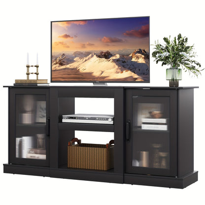 65-Inch TV Stand with Open Shelves and Multiple Color Options for Living Room detail image