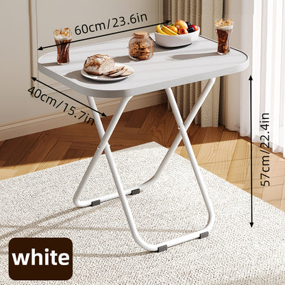 Foldable TV Tray Table, No Assembly Required Lap Desk for Eating on Sofa Bed & Living Room, Portable Snack Dinner Tray Table for Adults – Black & White, Normal & Large Size