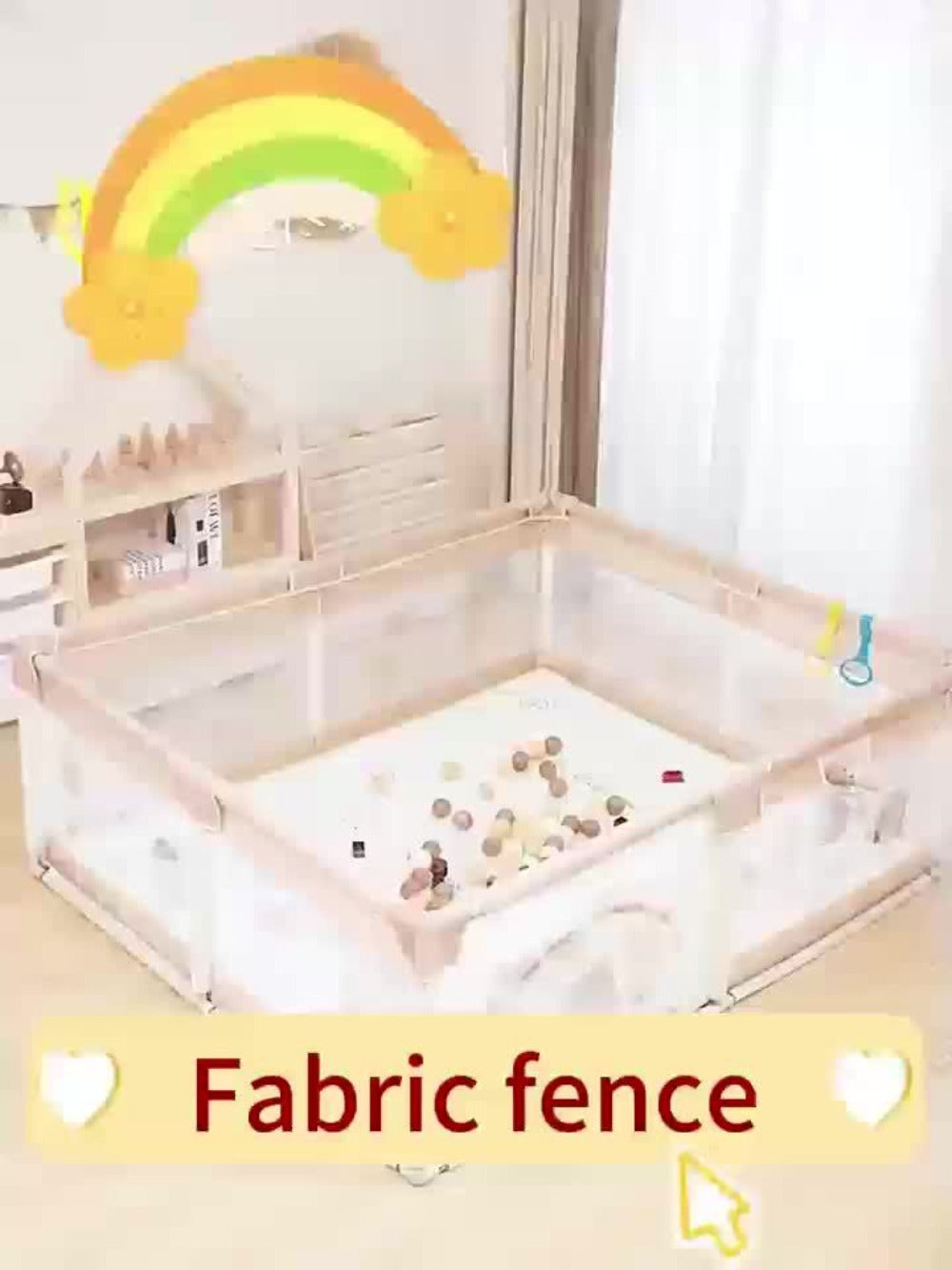 Playpen, Little Hedgehog Baby Playpen, Baby Playpen with Gate Indoor And Outdoor Children's Activity Center with Non-Slip Base